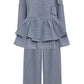 Asymmetrical shirt+ bloomers pants cotton washed