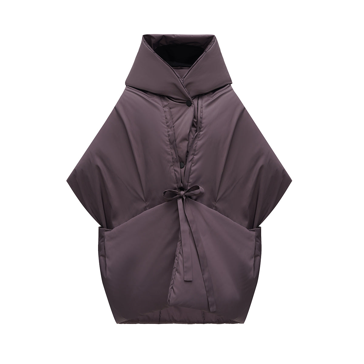 Purple sage Down vest with detachable hood