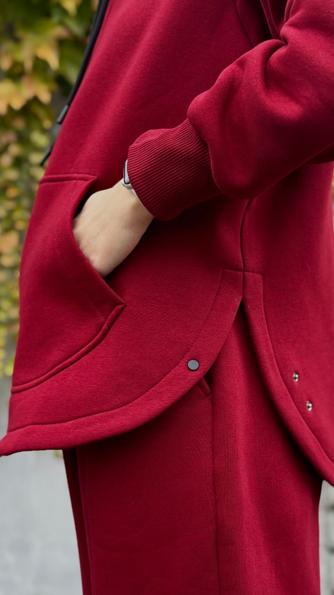 Fleece suit burgundy