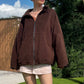 Zip-through fleece jacket chocolate