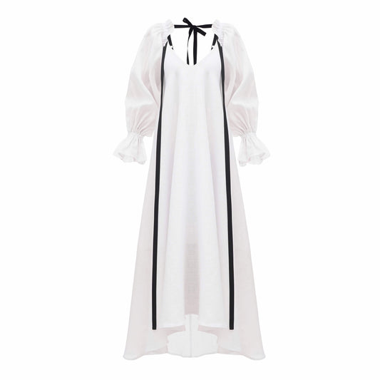 Сукня зі стрічками з органічного льону