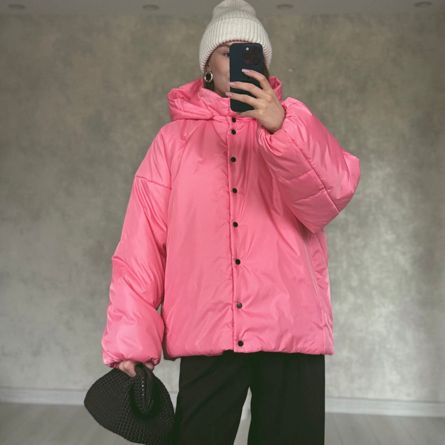 <tc>Куртка рожева зі знімними бантами і пристібним капюшоном</tc>