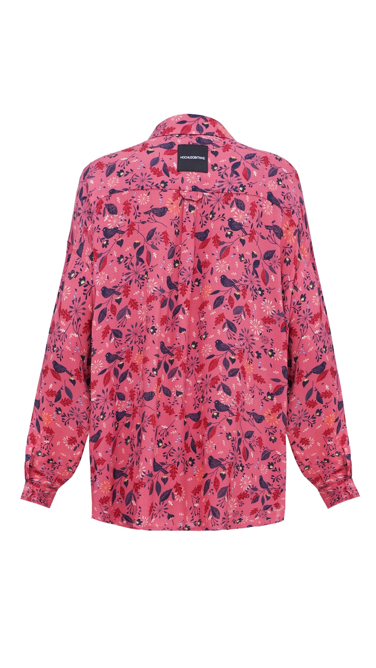 Shirt with a print "Crimson birds"