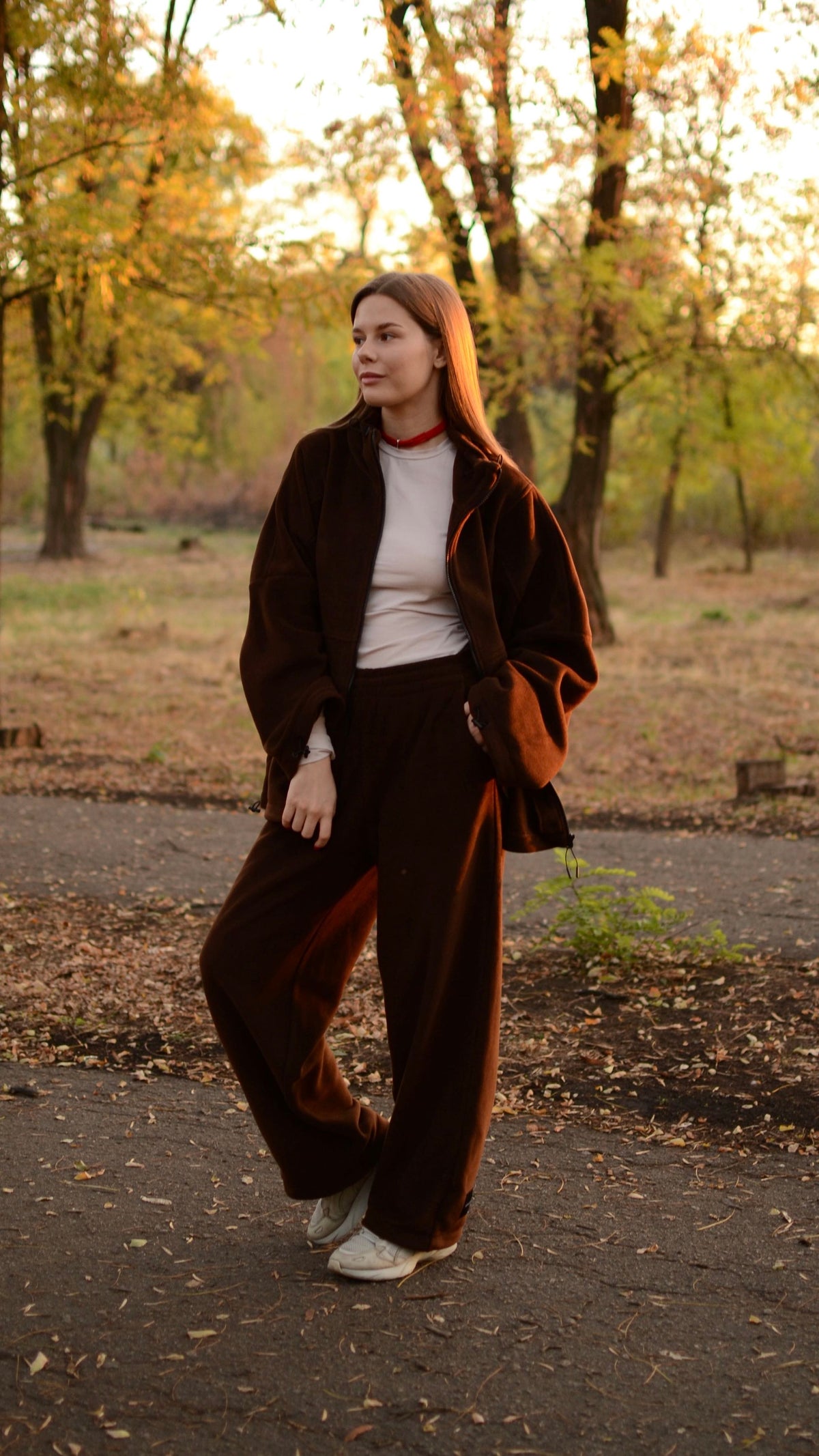 Fleece suit chocolate