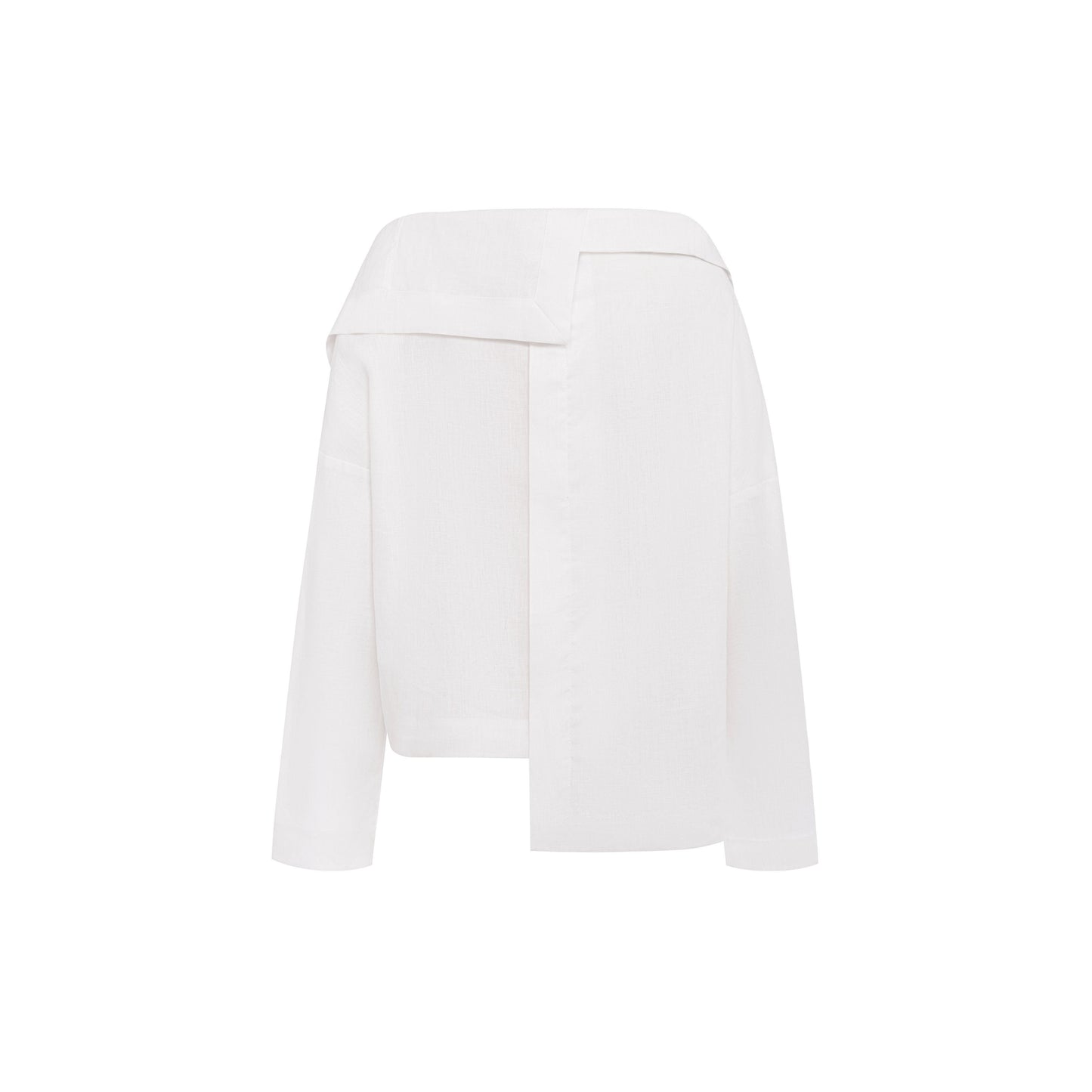 Asymmetrical organic linen shirt