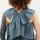 Asymmetrical shirt+ bloomers pants cotton washed