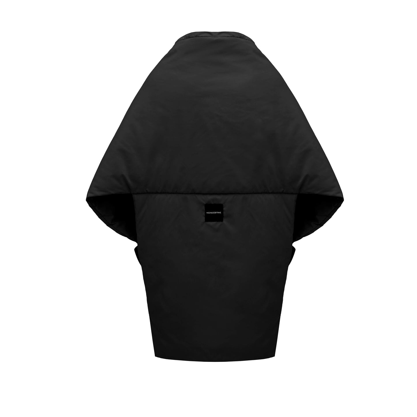 Black Down vest with detachable hood