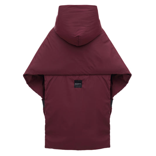 Marsala Down vest with detachable hood