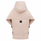 Beige Down vest with detachable hood