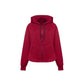Zip fleece hoodie burgundy