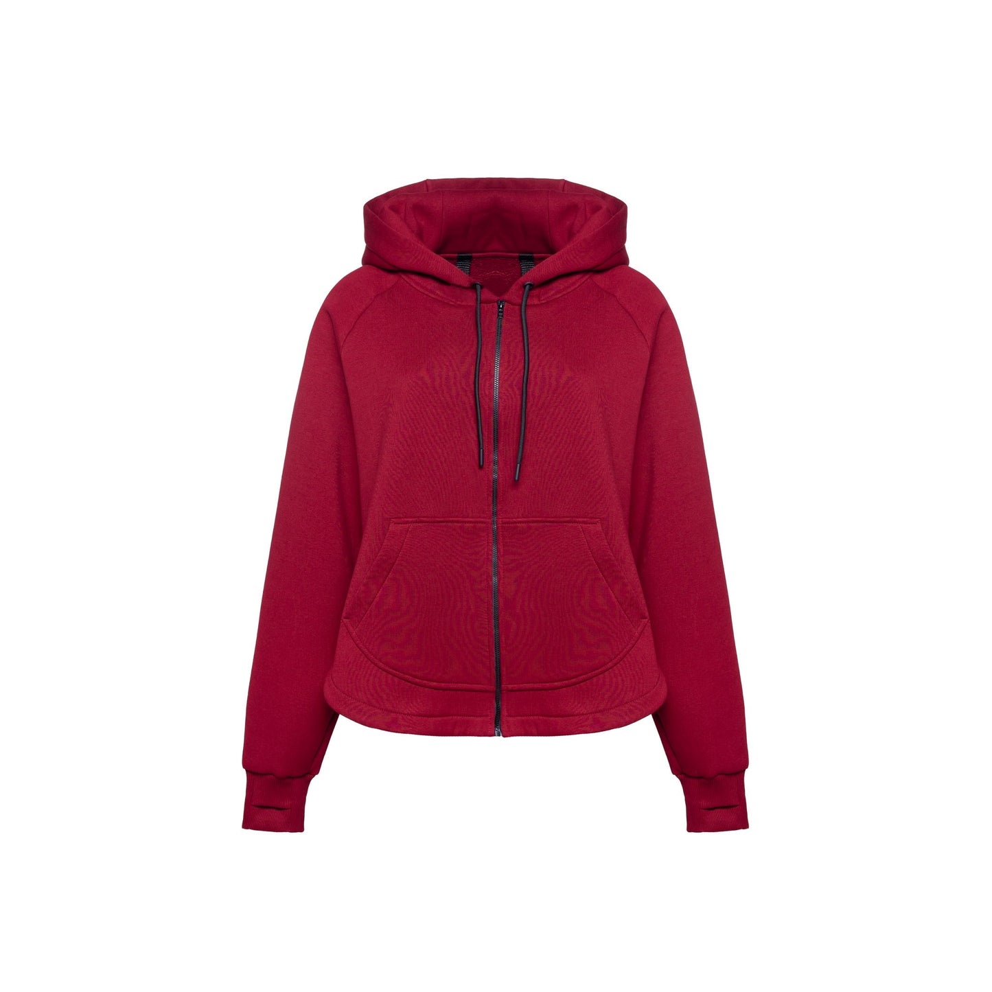 Zip fleece hoodie burgundy