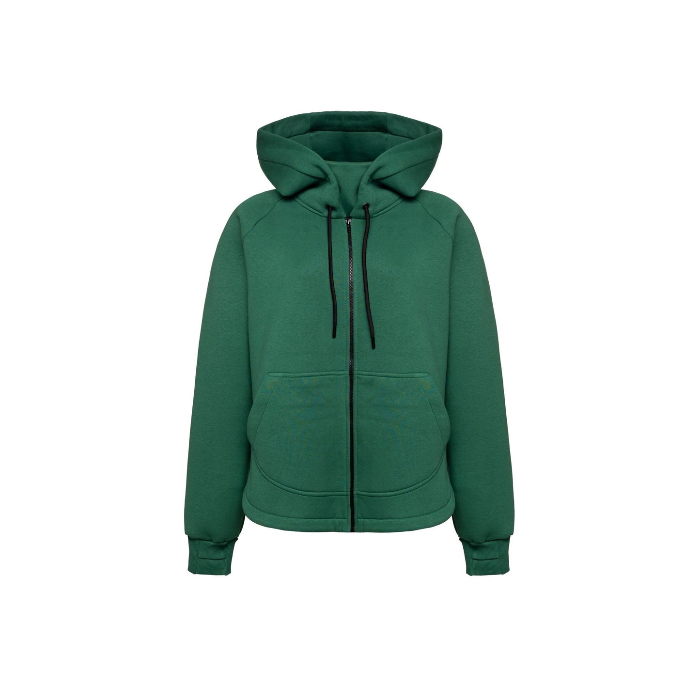 Zip fleece hoodie emerald