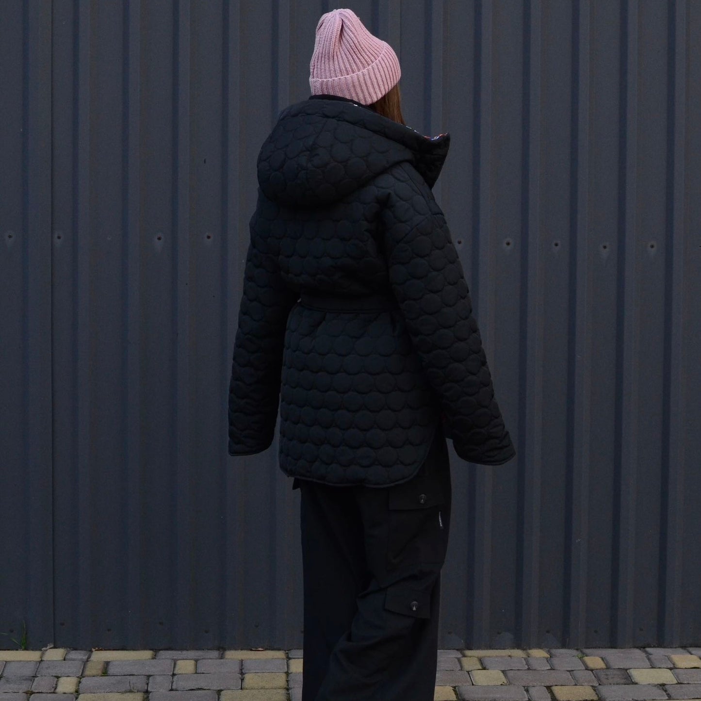 Winter double-sided jacket abstraction/black