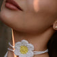 Crochet flower choker chamomile