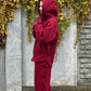 Fleece suit burgundy