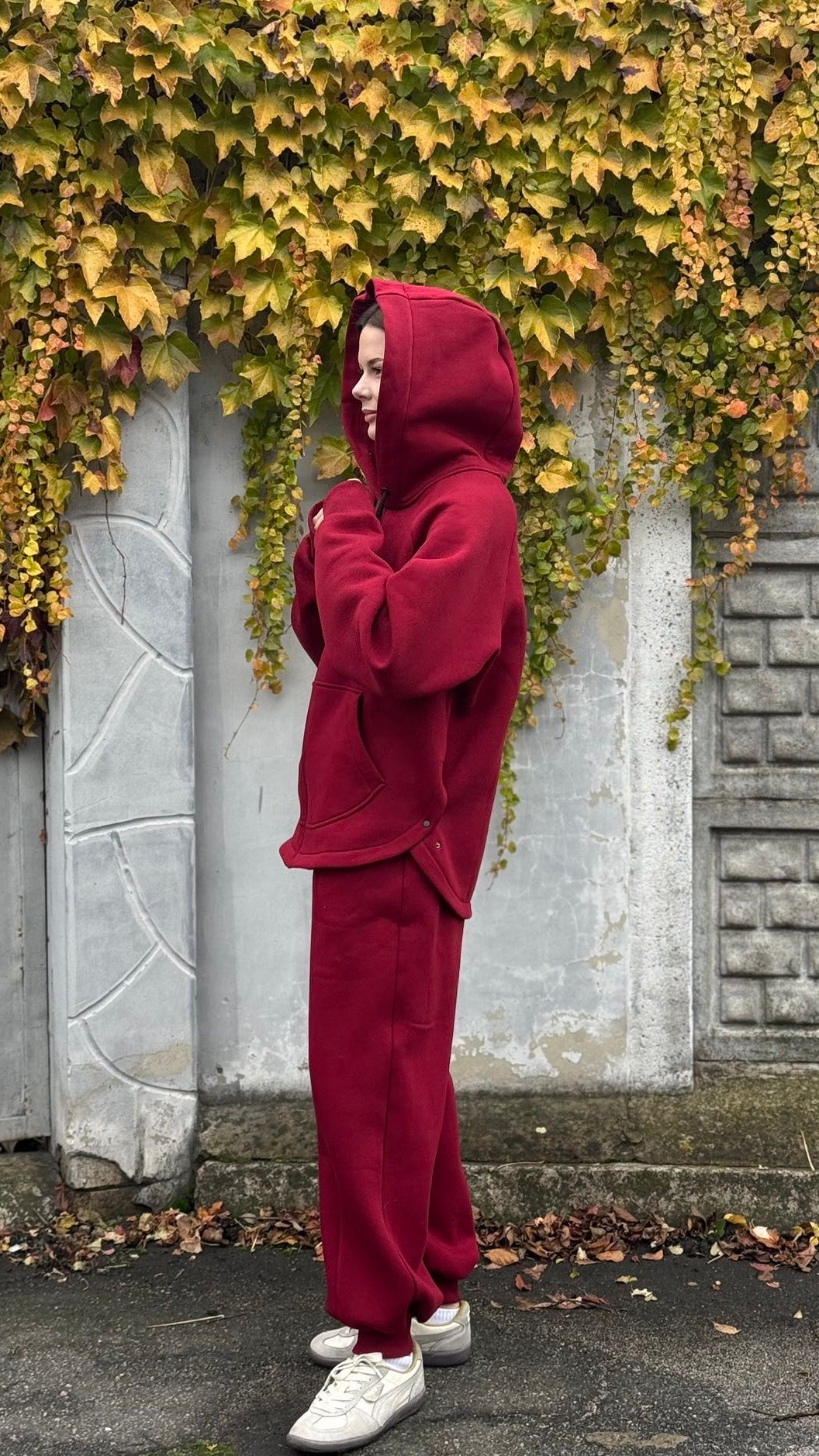 Fleece suit burgundy