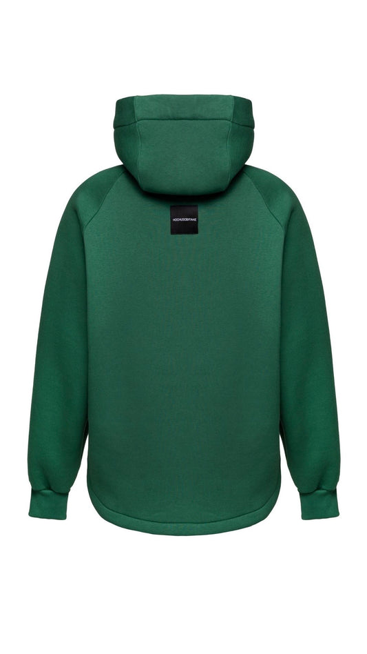 Zip fleece hoodie emerald