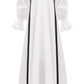 Dress with ribbons in organic linen height from 170cm+