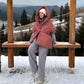 Terracotta Down vest with detachable hood