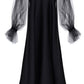 Black dress with ribbons height from 155cm +