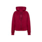 Zip fleece hoodie burgundy