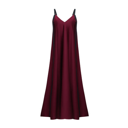 Burgundy dress with ribbons
