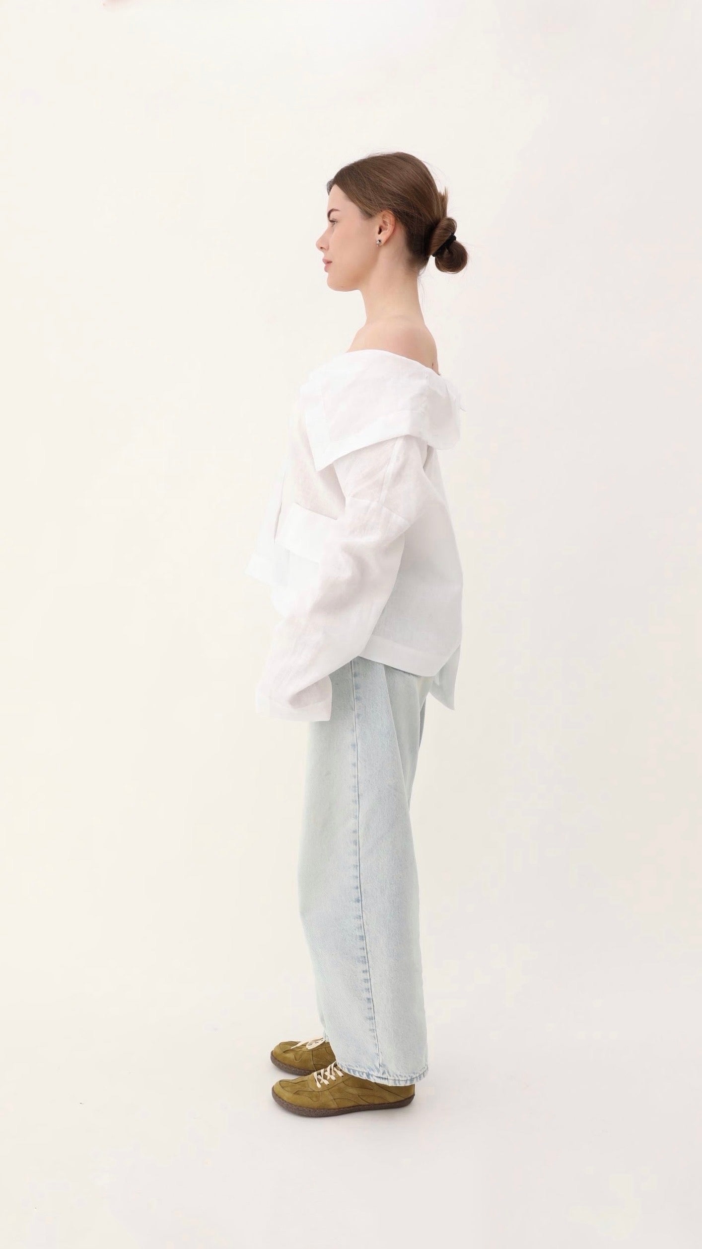Asymmetrical organic linen shirt