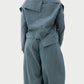 Asymmetrical shirt+ bloomers pants cotton washed