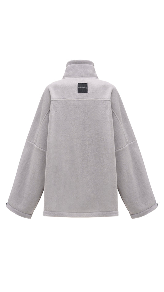 Zip-through fleece jacket gray