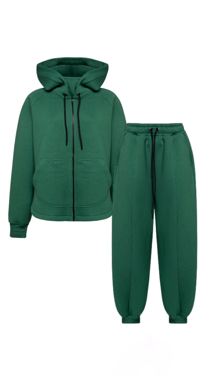 Fleece suit emerald