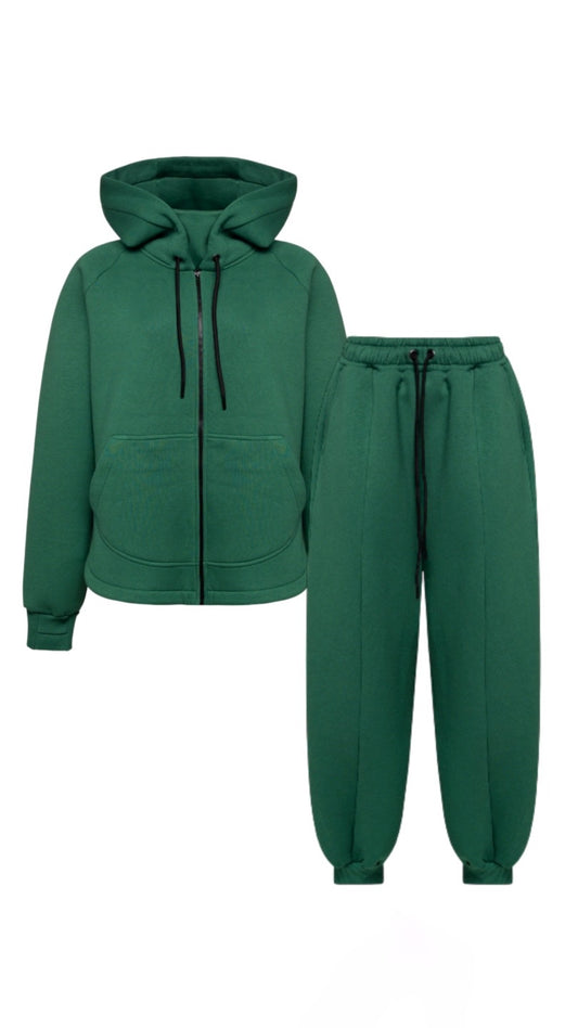 Fleece suit emerald