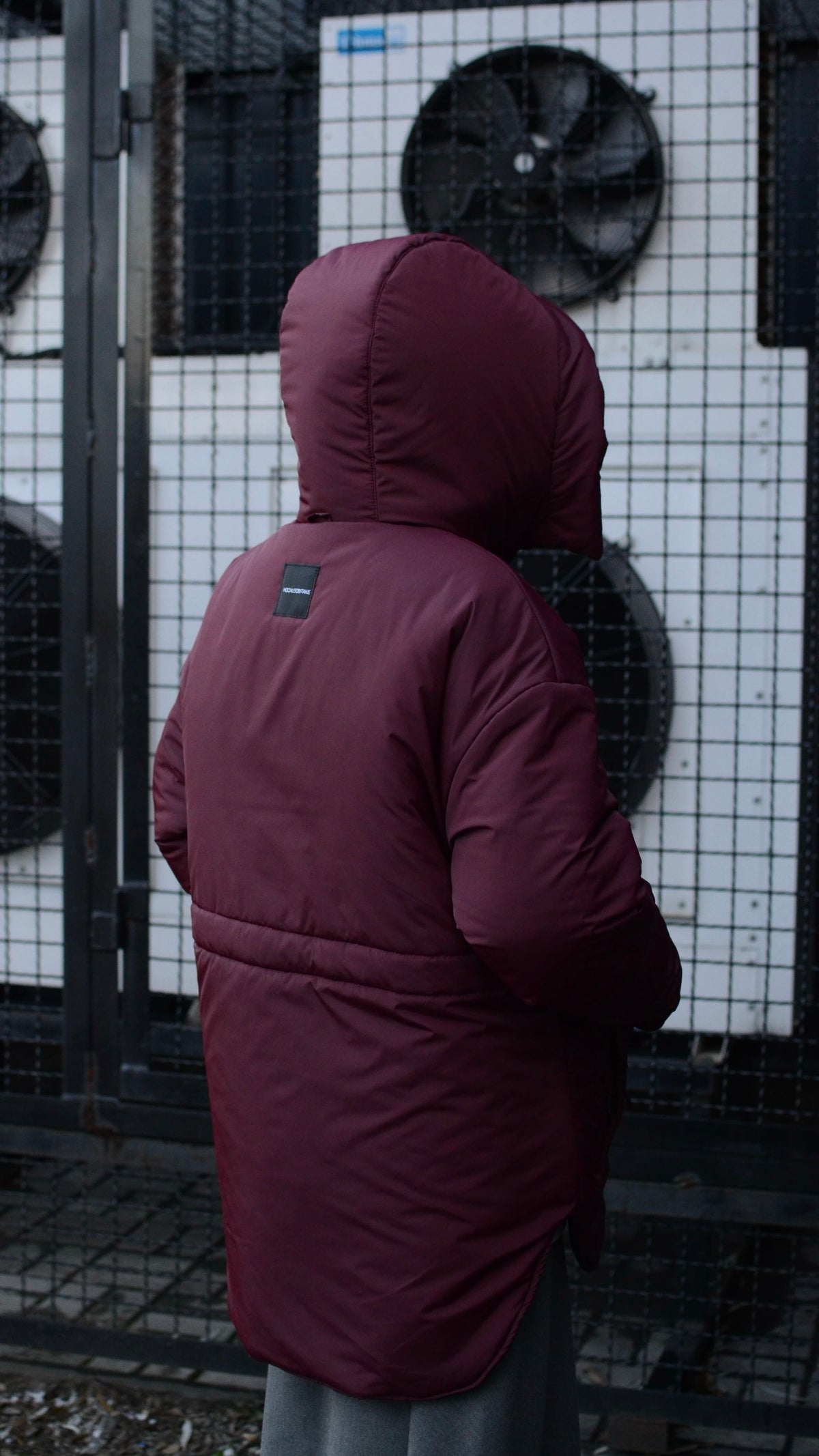 Winter double-sided jacket marsala/black