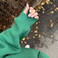 Zip fleece hoodie emerald