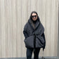 Black Down vest with detachable hood