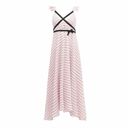 Dress with striped ribbons