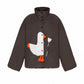 Down jacket  "Little duck" in chocolate with detachable bows and removable hood