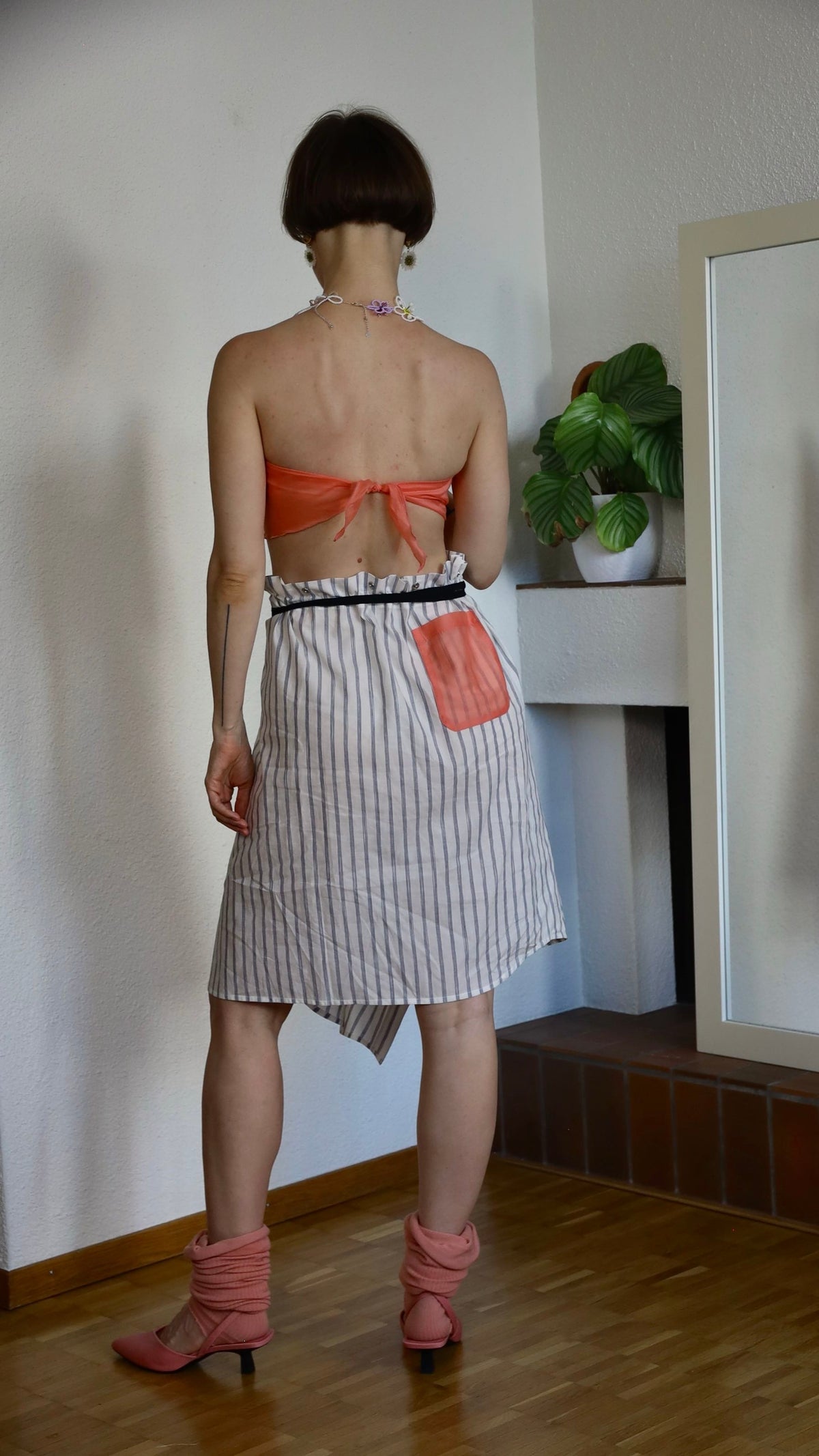 Striped shirt with optional attachable bottom
