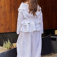 Asymmetrical shirt+ bloomers pants organic linen