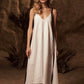 Dress with ribbons in organic linen height from 170cm+