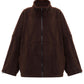 Zip-through fleece jacket chocolate