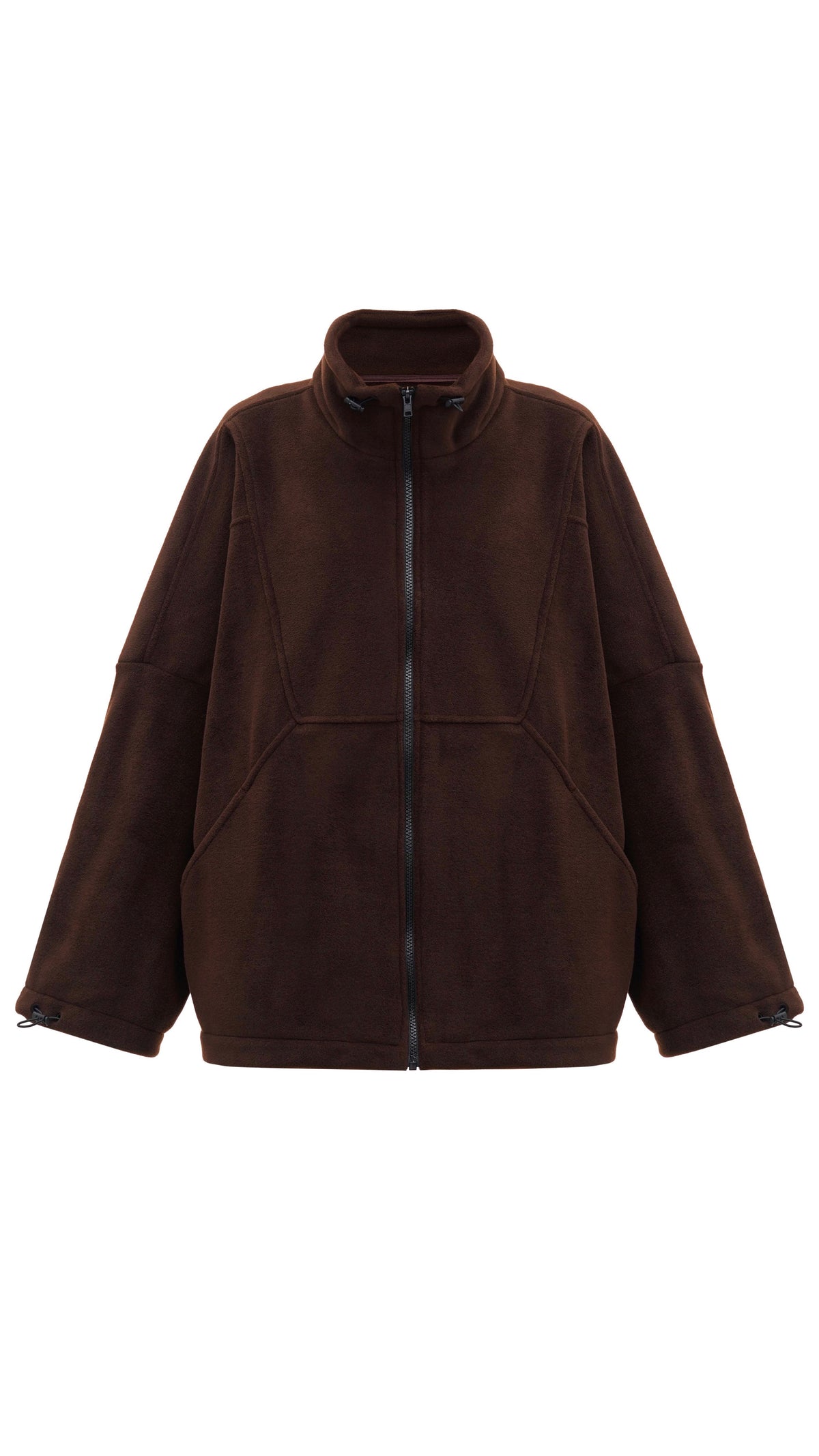 Zip-through fleece jacket chocolate