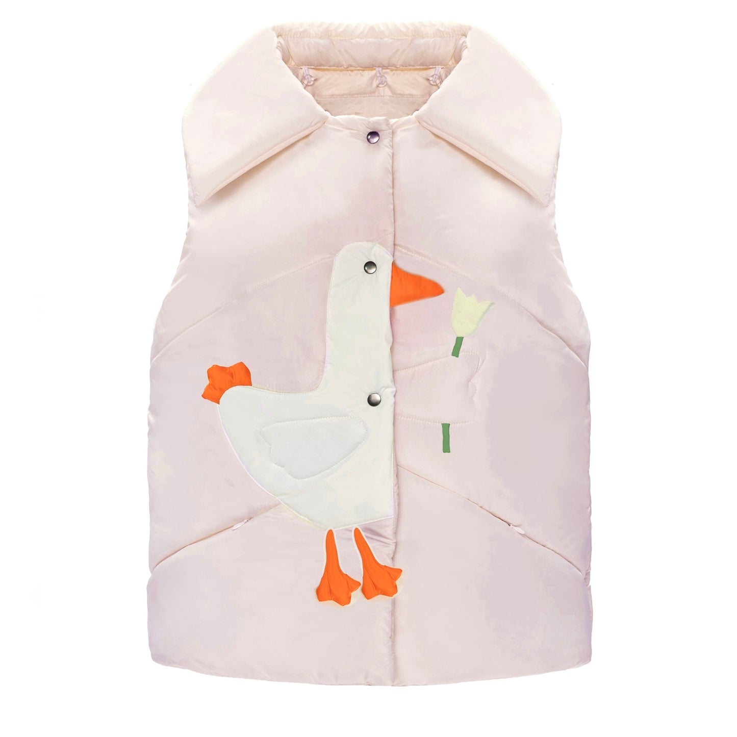 Vest "Little duck" pink cotton candy with detachable collar