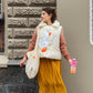 Vest "Little duck" creamy with detachable collar