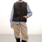 Vest with detachable collar black