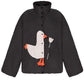 Down jacket  "Little duck" in black with detachable bows and removable hood