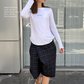 Checkered asymmetrical shorts