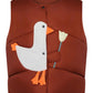 Vest "Little duck" terracotta with detachable collar