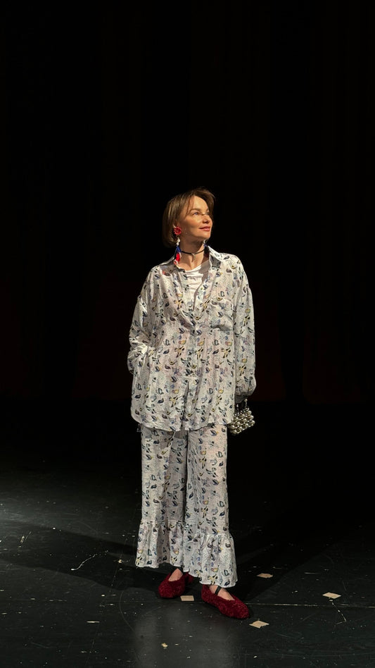 Shirt+ pants with a bird print