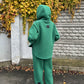 Zip fleece hoodie emerald