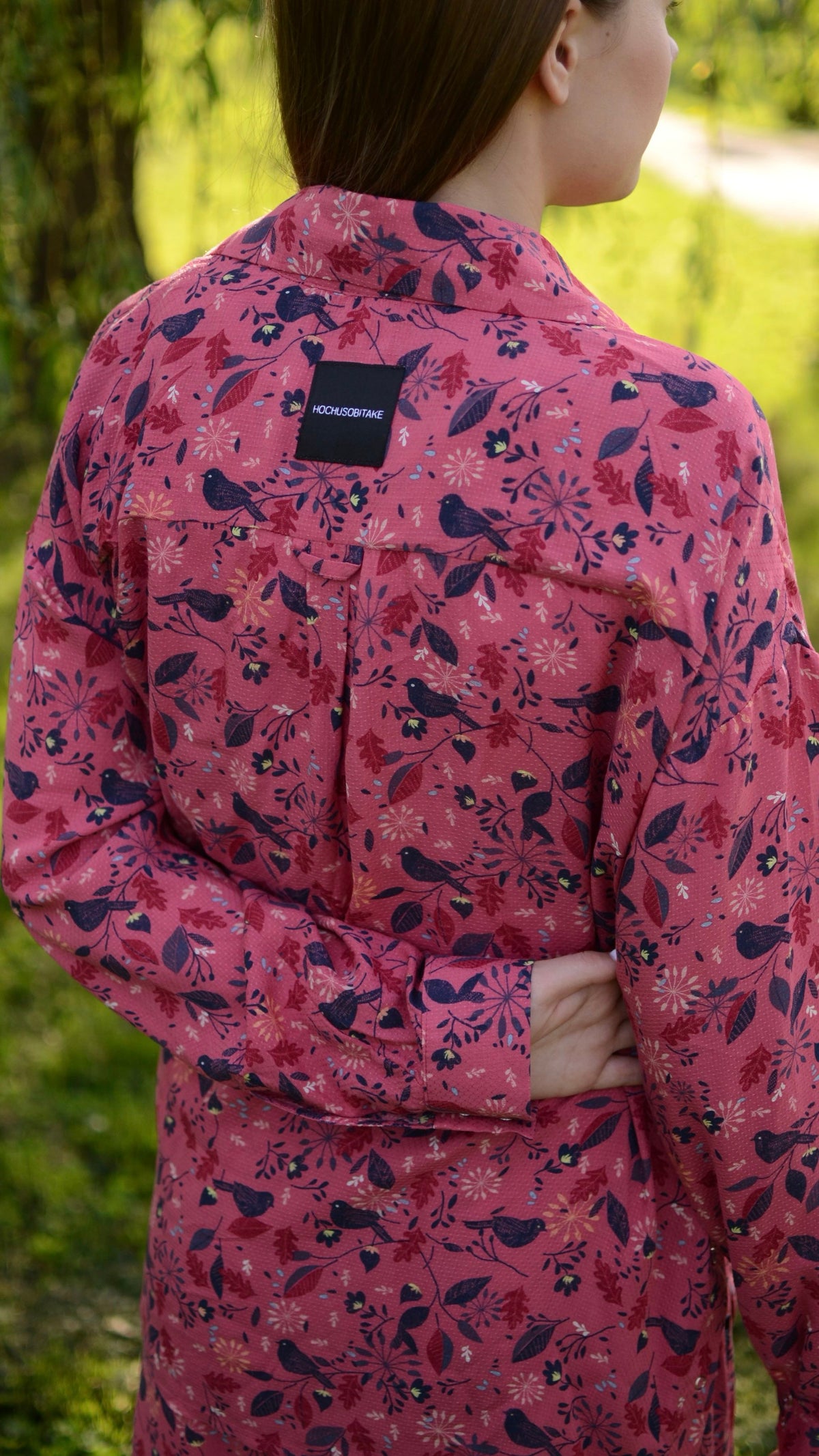 Shirt + pants with a print "Crimson birds"